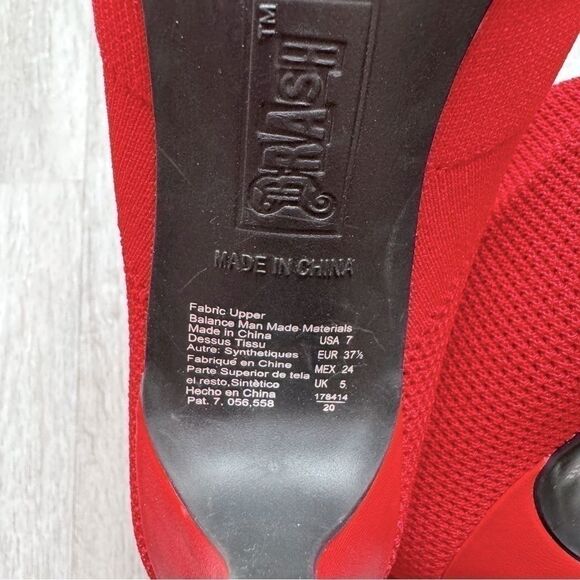 Pointed Toe Red Sock Ankle Boots 8 - Picture 7 of 7